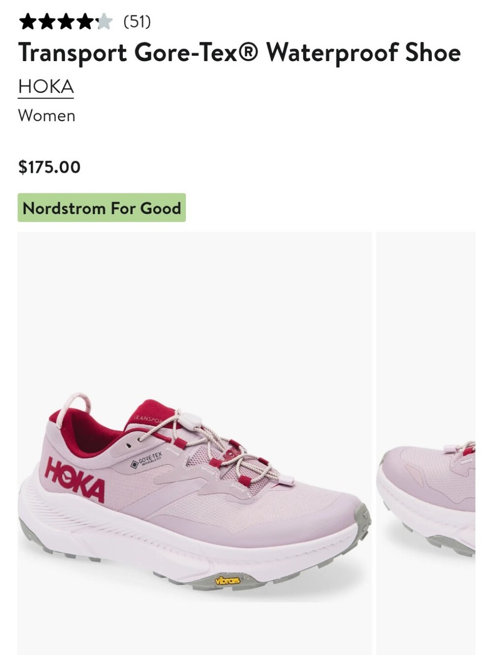 HOKA Transport Purple Pink Gortex Waterproof Trail Shoe
